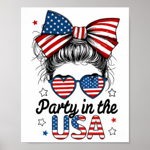 Poster Festa Nas Meninas Dos Eua Em 4 De Julho, Camisa Fi