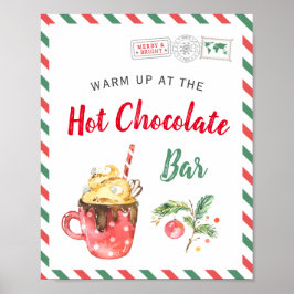 Poster Festa Natal Festa Quente Chocolate Bar Cacau