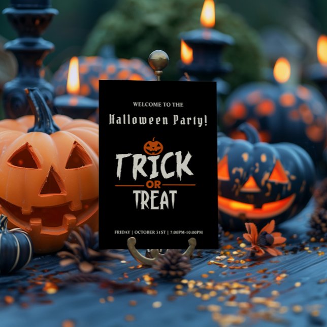 Poster Festa Negra de Halloween Na moda (Black Stylish Halloween Party Poster!)