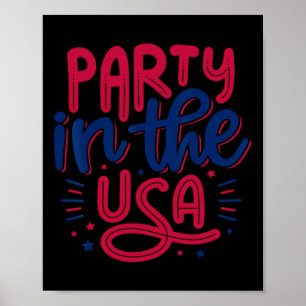 Poster Festa Nos EUA Vintage Dia Da Independência 4 De Ju