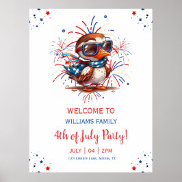 Poster Festa Patriótica de Verão Águia EUA 4 de Julho