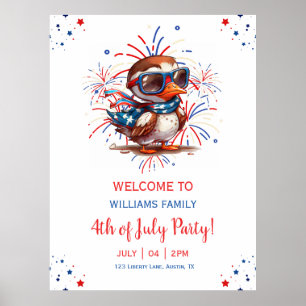 Poster Festa Patriótica de Verão Águia EUA 4 de Julho