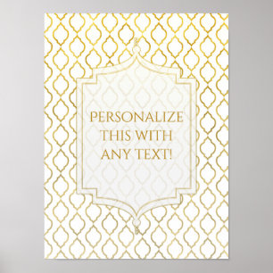 Póster Festa Personalizada Tema Marroquino Árabe Dourado