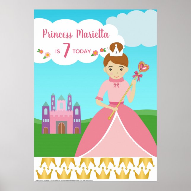 Poster Festa Princesa Pin Jogo Da Cauda (Frente)