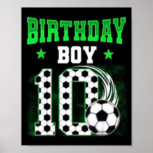 Poster Festa Tema de Futebol Engraçada para Menino de 10