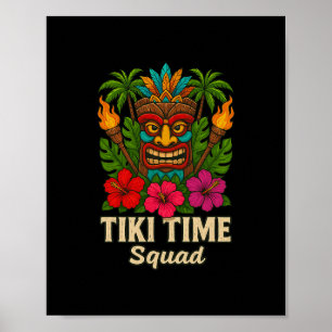 Poster Festa Tropical Havaiana Tiki Time Squad