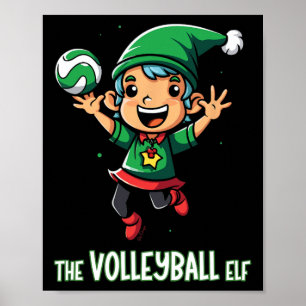 Poster Festa Xma da Família de Vestes de Voleibol