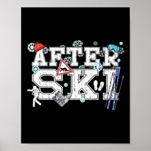 Poster Festas After Ski o Dia Todo Esquiando Nas Encostas
