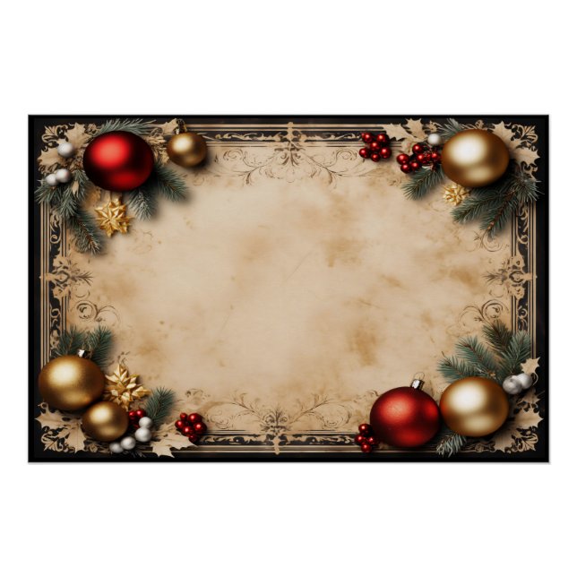 Póster Festas Douradas e Vermelhas (Frente)