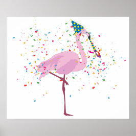 Poster Festas Flamingo - Animais com festa