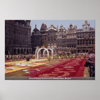 Póster Festival anual de flores em La Grande Place, Bruxe