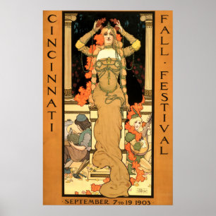 Poster Festival da queda de Nouveau Cincinnati da arte do