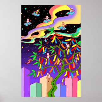 Poster Festival das Estrelas Tanabata realizado em uma no
