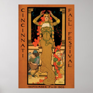 Póster Festival de arte de Cincinnati do nouveau da arte