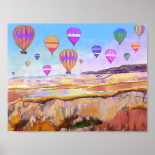 Poster Festival de Balão de Ar Quente Colorido de Istambu