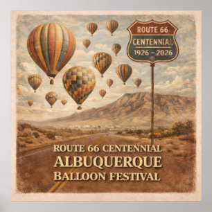 Poster Festival de Balões de Albuquerque Route 66