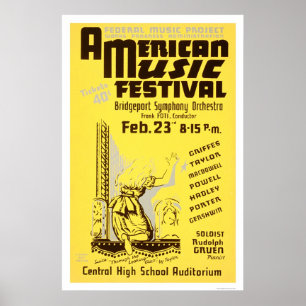 Póster Festival de música América WPA 1938