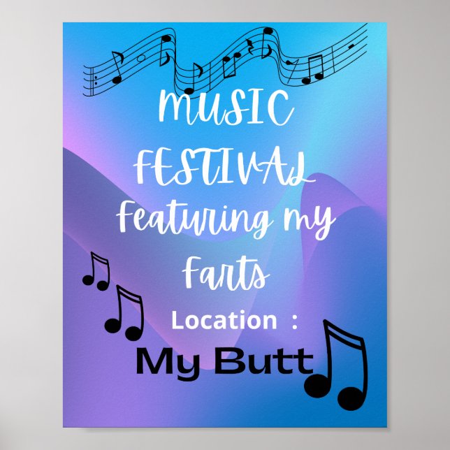 Poster Festival de música de humor engraçado (Frente)