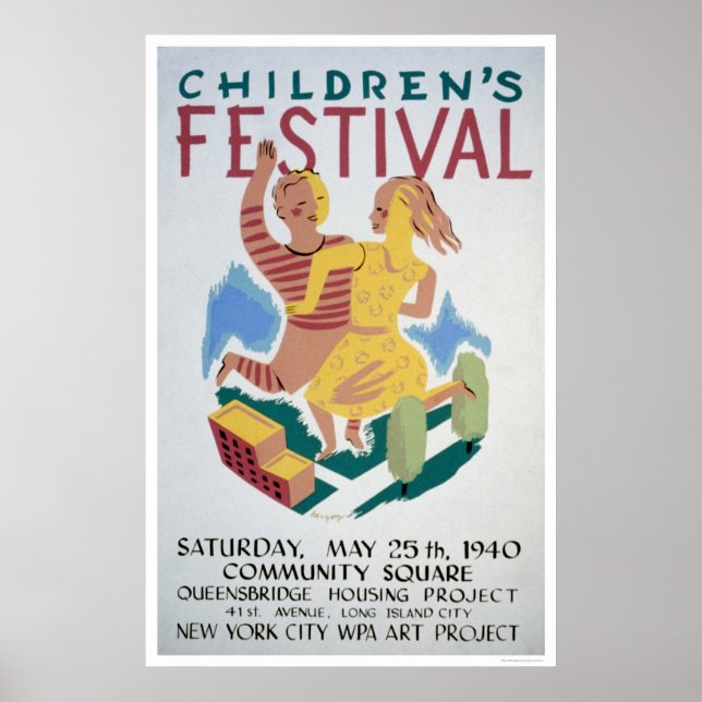 Póster Festival Infantil NYC 1940 WPA (Frente)