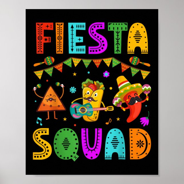 Poster Festival Mexicano Fiesta Squad Cinco De Mayo (Frente)