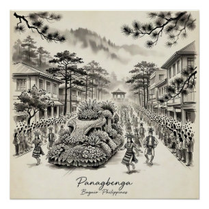 Póster Festival Panagbenga Baguio Filipinas Festival de F