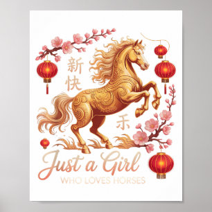 Poster Festivo 2026 Apenas Garota Que Ama Cavalos Lunar C