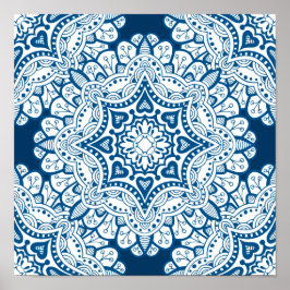Poster Festivo Blue Mandala