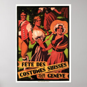 Poster Fete Des Costumes Suisses Festival Geneve 1931