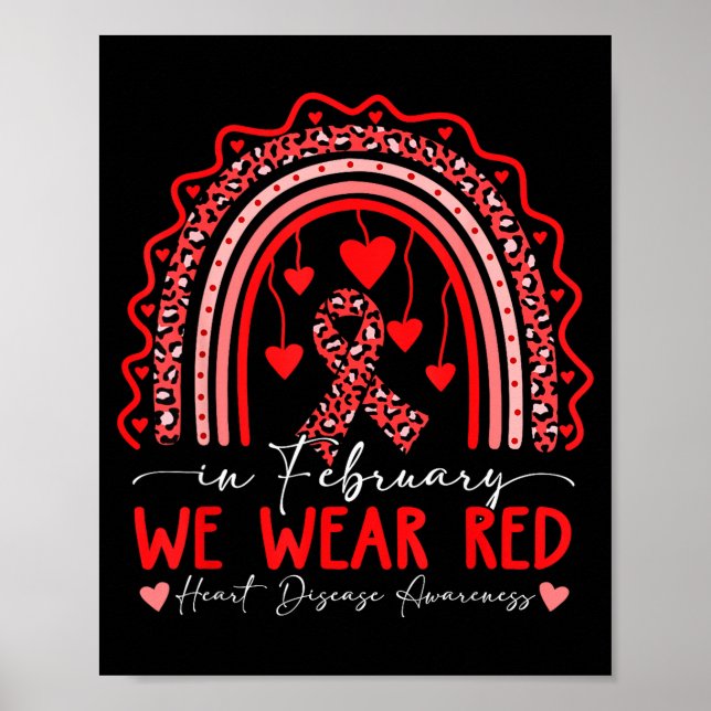 Poster Fevereiro Usamos Vermelho Conscientização sobre Do (Frente)