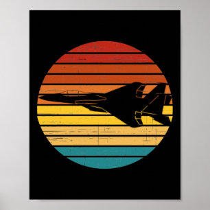 Poster Ff-15 Eagle Retro Setting Sun Sticker