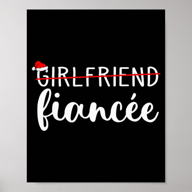 Poster Fiancee Fiance Engaged Couples Matching Christmas  (Frente)