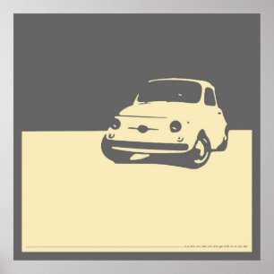 Poster Fiat 500, 1959 - creme em cinzas