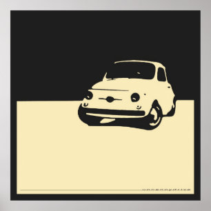 Poster Fiat 500, 1959 - Creme sobre carvão negro