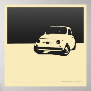 Póster Fiat 500, 1959 - preto do carvão vegetal no poste