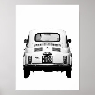 Póster Fiat 500, cinquecento do vintage, em Roma, Italia