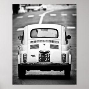 Poster Fiat 500, cinquecento, em Roma, Itália,