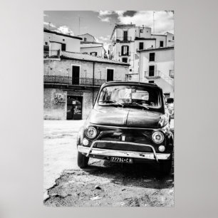 Póster Fiat 500, cinquecento na Itália, presente clássico