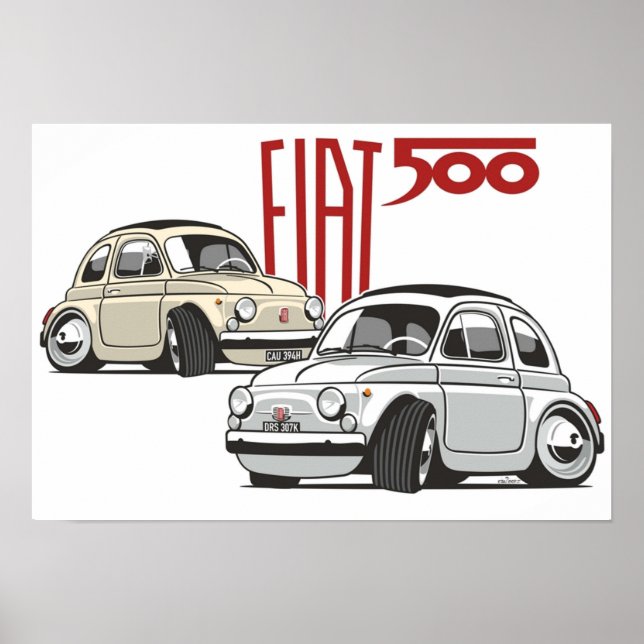 Poster Fiat 500 personalizado para Olivia (Frente)
