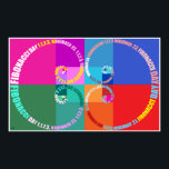 Póster Fibonacci Day, Pop, Tipografia<br><div class="desc">Relação ouro,  espiral Fibonacci. Tipografia,  estilo de pop. Celebre o Dia Fibonacci 23 de novembro! 1, 1, 2, 3.</div>