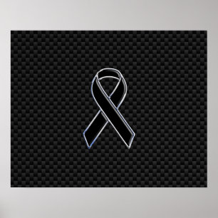 Póster Fibra de Carbono Negro de Sensibilização para a 