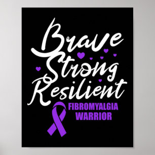 Poster Fibra Resiliente Forte Fibromialgia Guerreira Brav