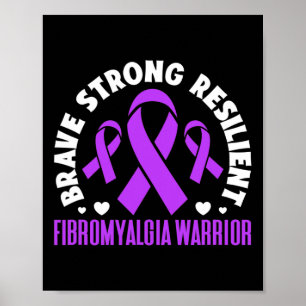 Poster Fibra Resiliente Forte Fibromialgia Guerreira Brav