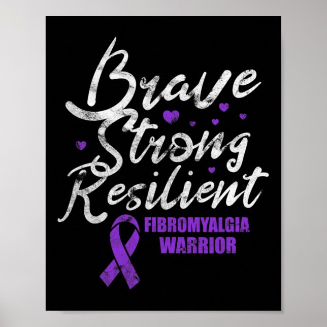 Poster Fibromialgia Brave Awarenes Fibro Resilientes Fort (Frente)