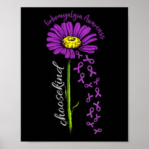 Poster Fibromialgia Sensibilização Daisy Flor Caindo Fita