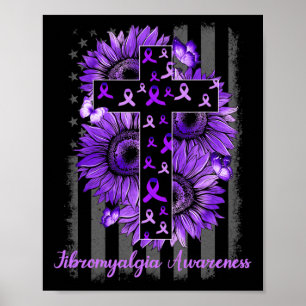Poster Fibromialgia Sensibilização Guerreira Sunflower
