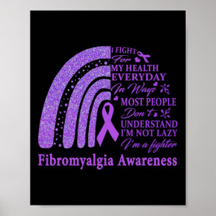 Poster Fibromialgia Sensibilização Guerreira Suporte Roxo