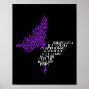 Poster Fibromialgia Sensibilização Guerreira Suporte Roxo