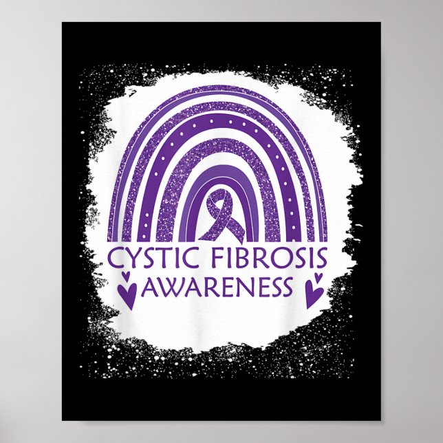 Poster Fibrose Cística Sensibilização Branqueada Roxo Arc (Frente)