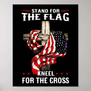 Poster Ficar De Pé pela Bandeira Ajoelhar-se pela Cruz Ba