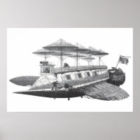 Ficção científica vintage eclipse de dirigível Ste